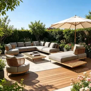 Modern Outdoor Rattan Sofa Set