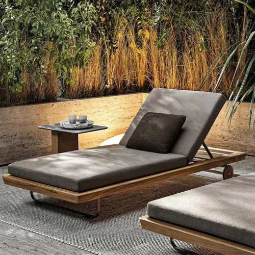 Outdoor teak sun lounger-main image 1 Outdoor teak sun lounger