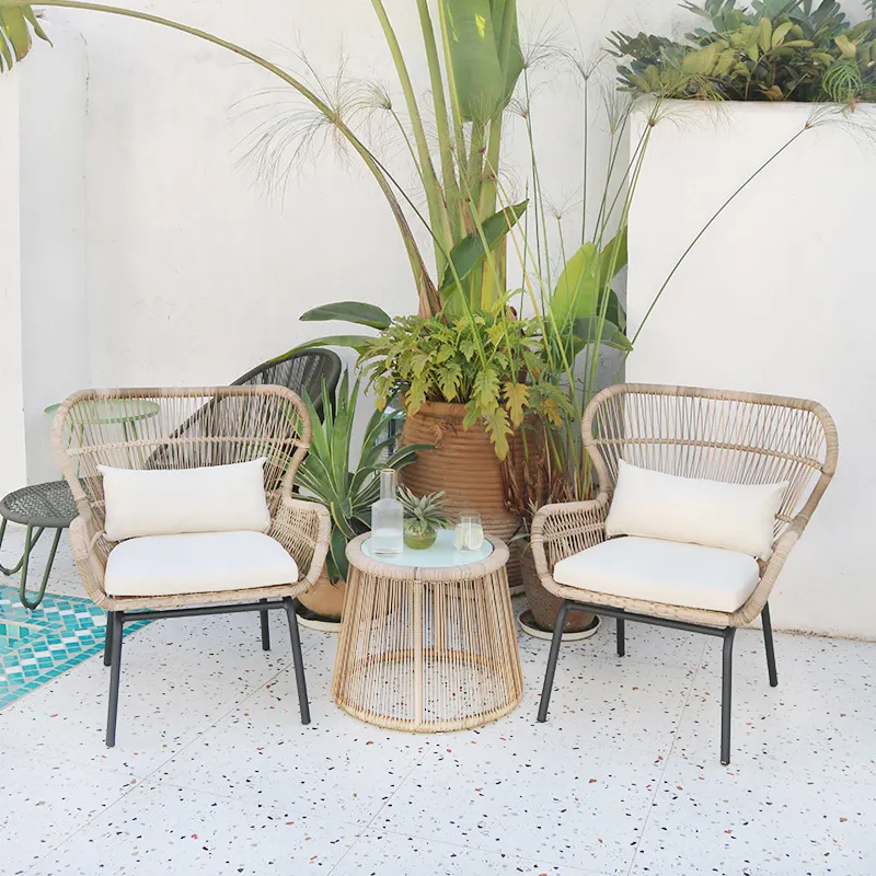 Outdoor Wicker Hanging Egg Chair-main image 4 Comfortable wicker chair with seat cushion