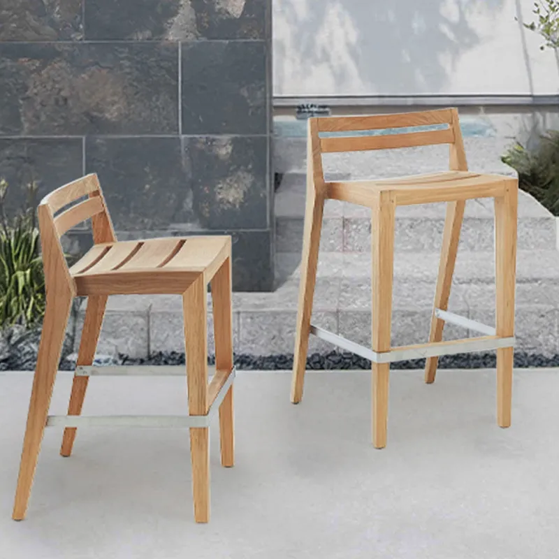 Teak Bar Chairs for Outdoor Seating Outdoor teak bar chairs for patio and garden seating