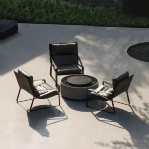 Modern Outdoor Lounge Chair Set Modern outdoor lounge chairs with round coffee table
