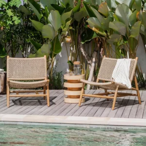 Woven Lounge Chairs by Pool Woven outdoor lounge chairs by pool