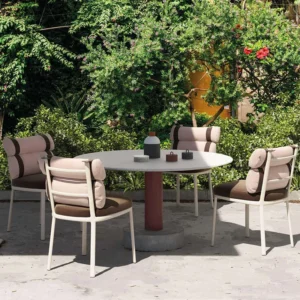 Outdoor Dining Furniture Set Outdoor dining chairs and table in garden setting