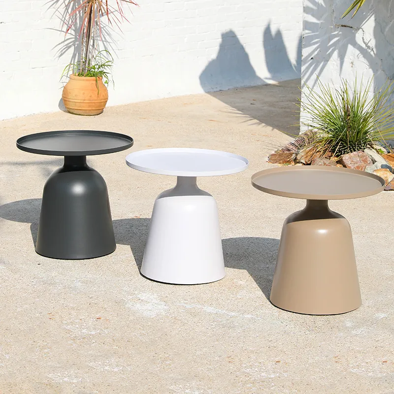 Modern Round Aluminum Side Tables Modern round aluminum side tables for outdoor use