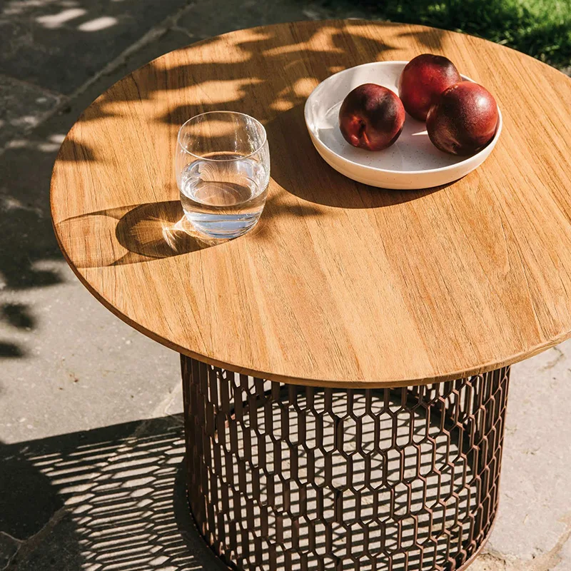 Round Teak Outdoor Table Round teak outdoor side table