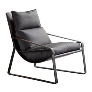 Modern Black Outdoor Lounge Chair Modern black outdoor lounge chair with cushioned seat