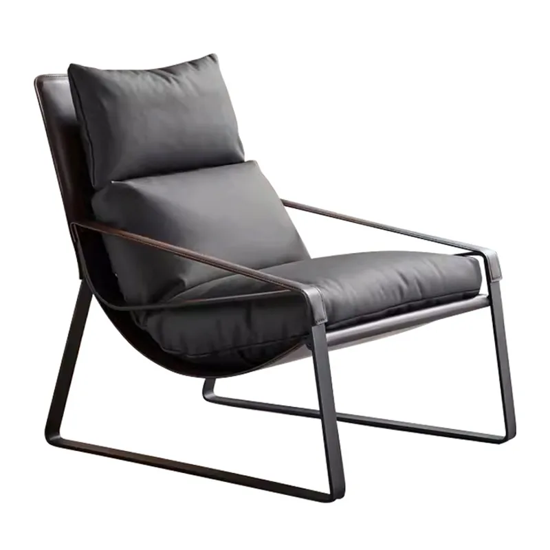 Modern Black Outdoor Lounge Chair Modern black outdoor lounge chair with cushioned seat