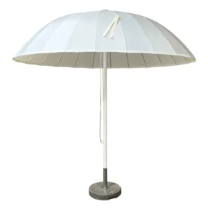 White Outdoor Patio Umbrella White outdoor patio umbrella with aluminum pole and base