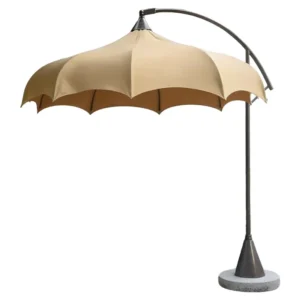 Mushroom-shaped outdoor cantilever patio umbrella