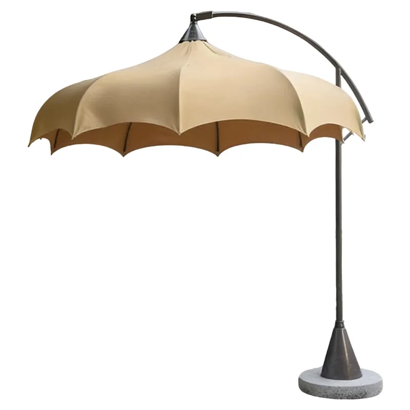 Mushroom-shaped outdoor cantilever patio umbrella