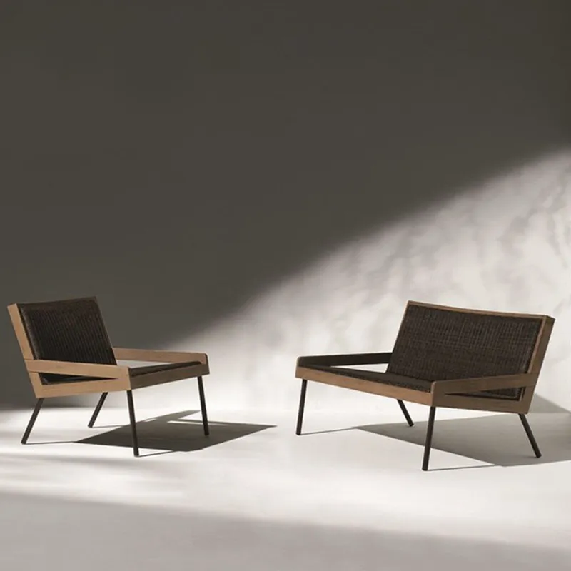 Modern outdoor rattan lounge chairs