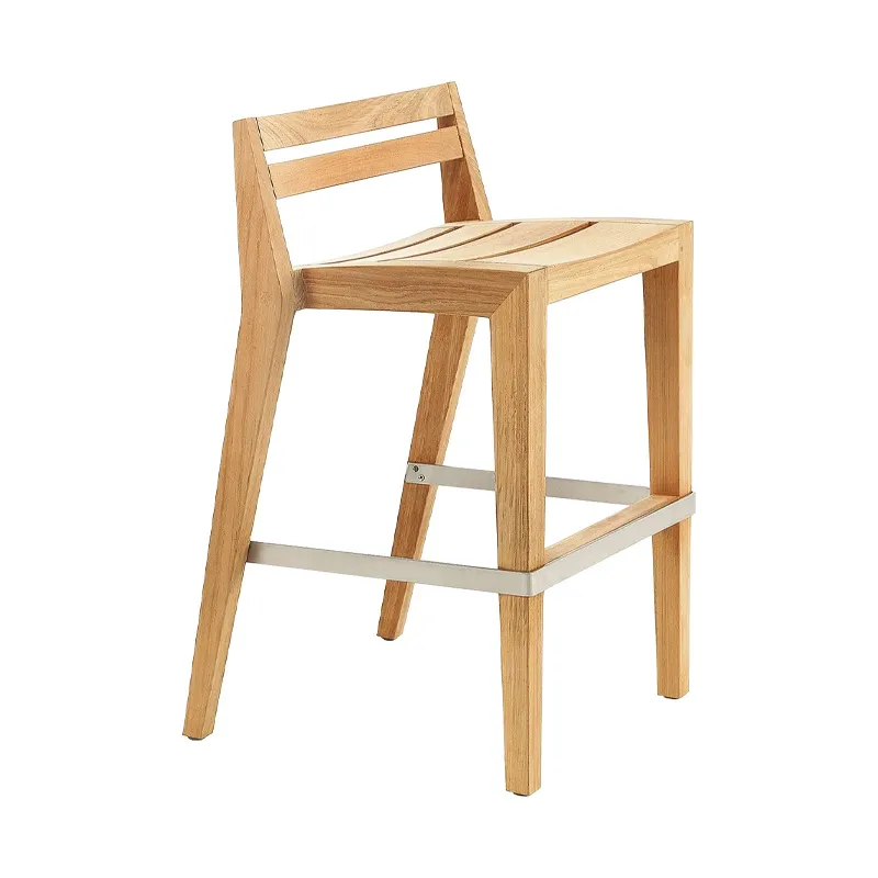 Bar stool white background image Outdoor teak bar stools on white background