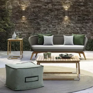 Teak Coffee Table Outdoor Lounge Teak coffee table in an outdoor lounge