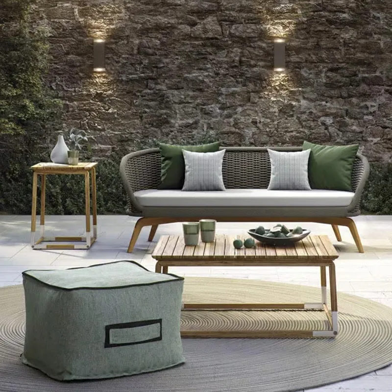Teak Coffee Table Outdoor Lounge Teak coffee table in an outdoor lounge