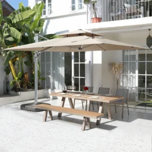 White Square Patio Umbrella for Outdoor Dining