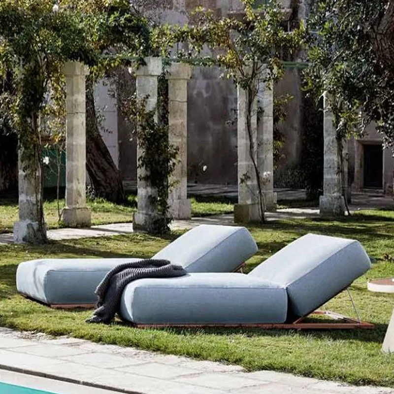 Garden Outdoor Sun Lounger Outdoor Sun Loungers with Cushions in a Garden